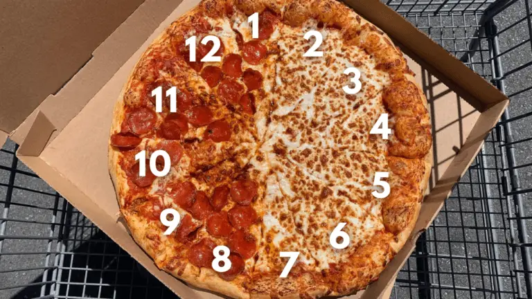 Costco pizza has 12 slices, serves 5-6 adults, affordable